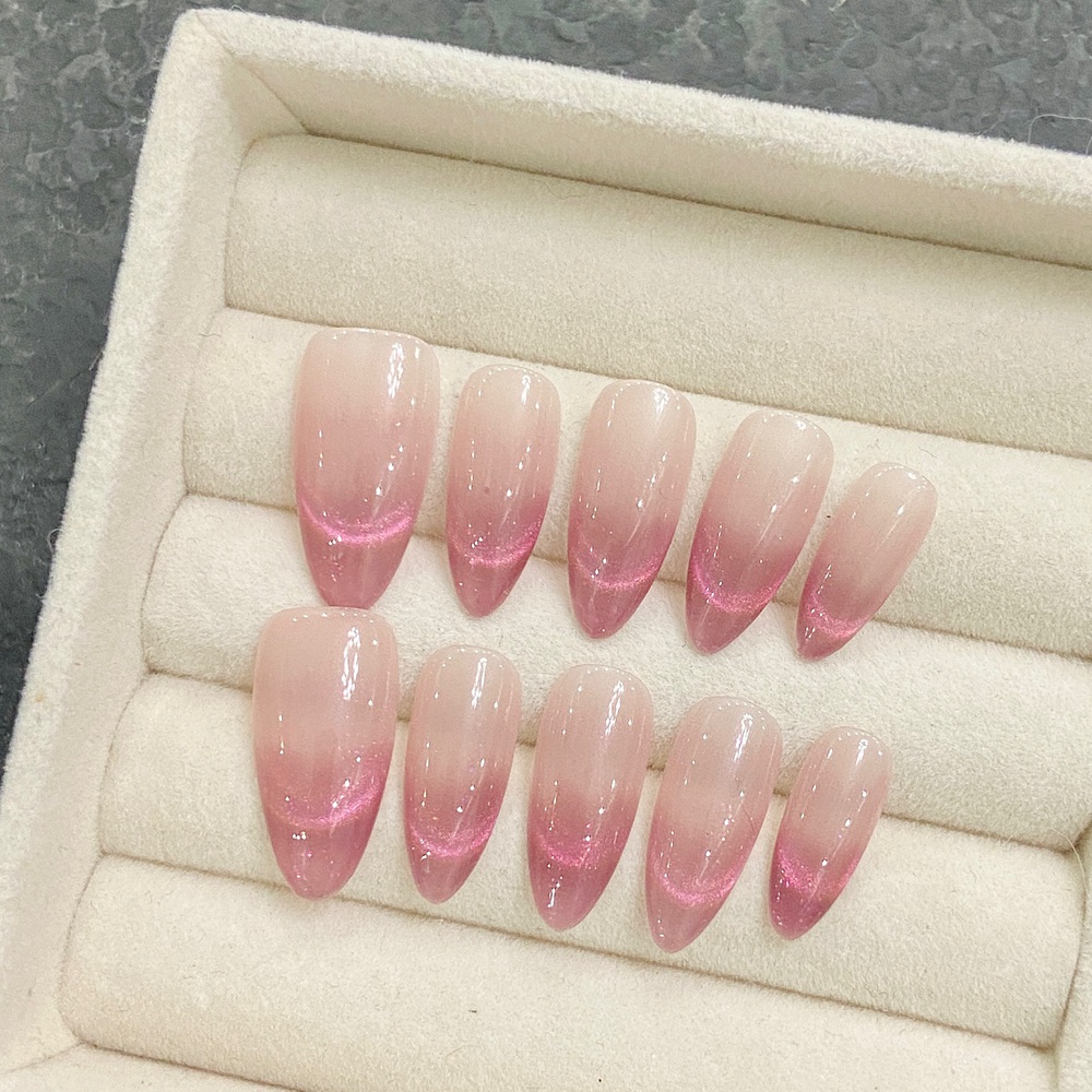 Nail Art Fake - Imprensa artesanal de amêndoa nas unhas,