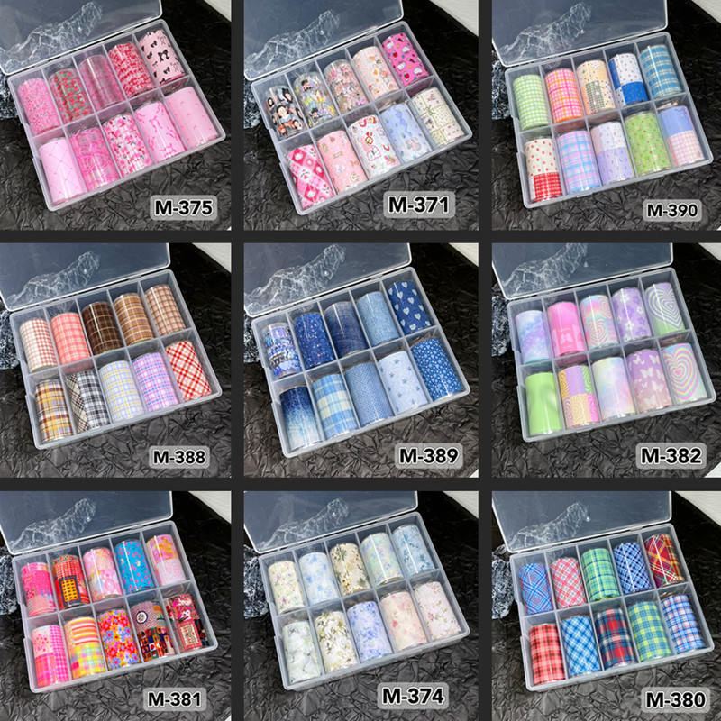Nail Art France - 10 rolos novo design folhas de