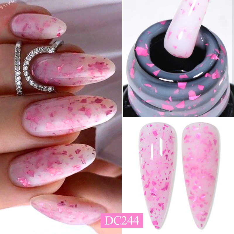 Nail Foil Transfer - Mtssii-Gel de extensão rápida Pink Glitter,