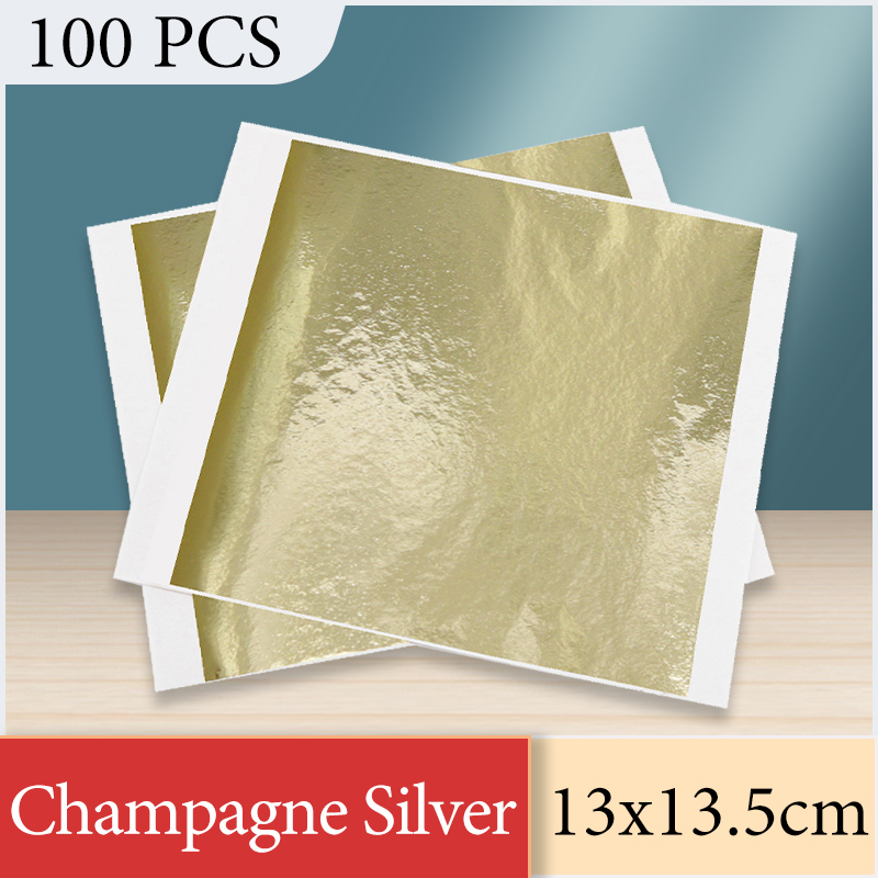 Nail Foil Transfer - 13x13.5cm folha de papel champanhe prata