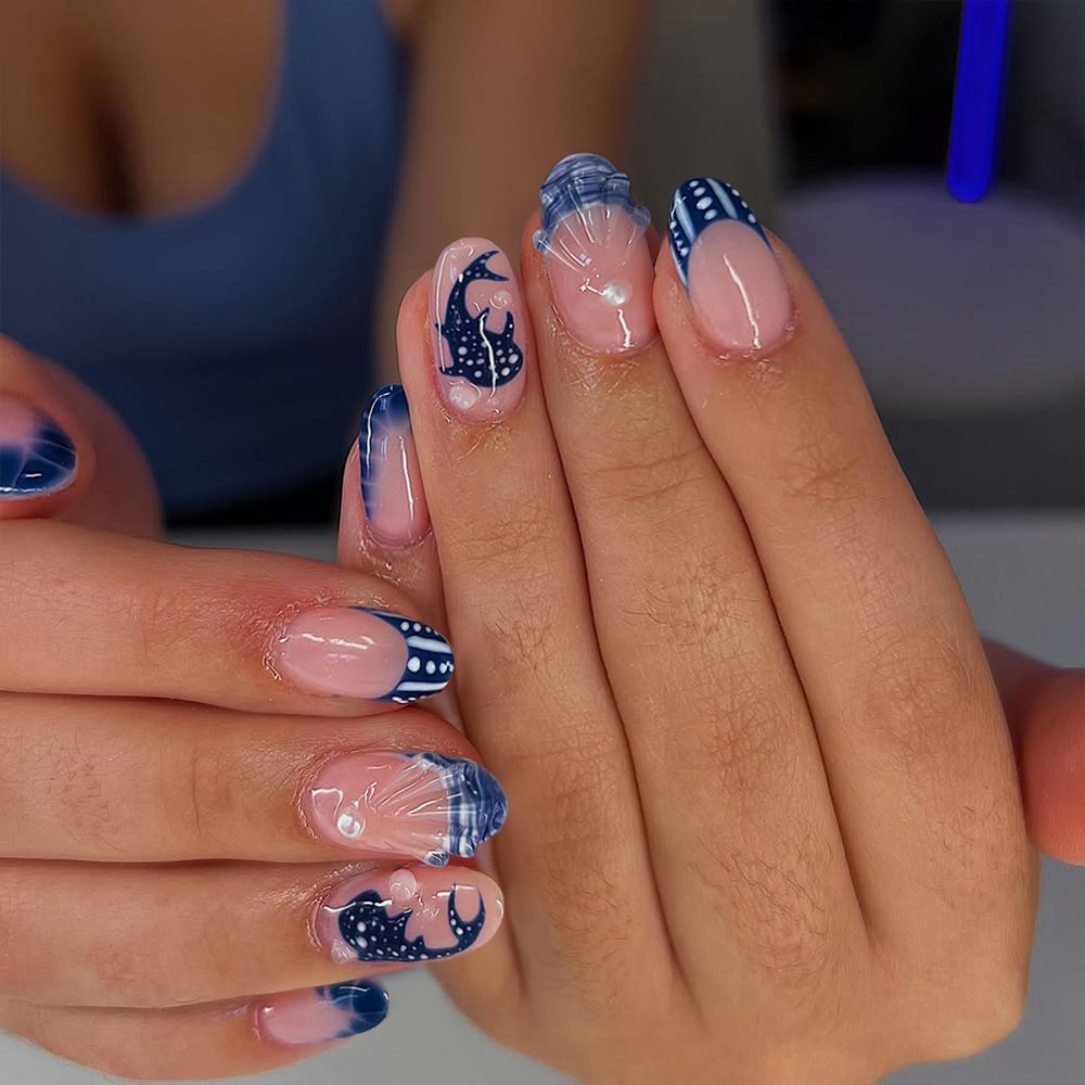Nail Art Fake - 24 peças de unhas de gel