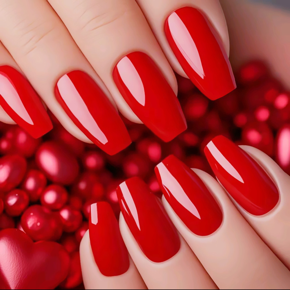 Nail Art Xmas - 24 pçs natal vermelho imprensa em