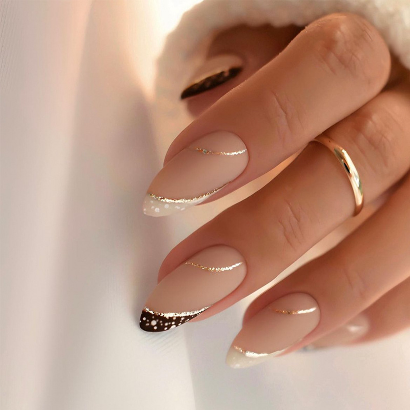 Nail Art Fake - 24 peças de unhas falsas estilo