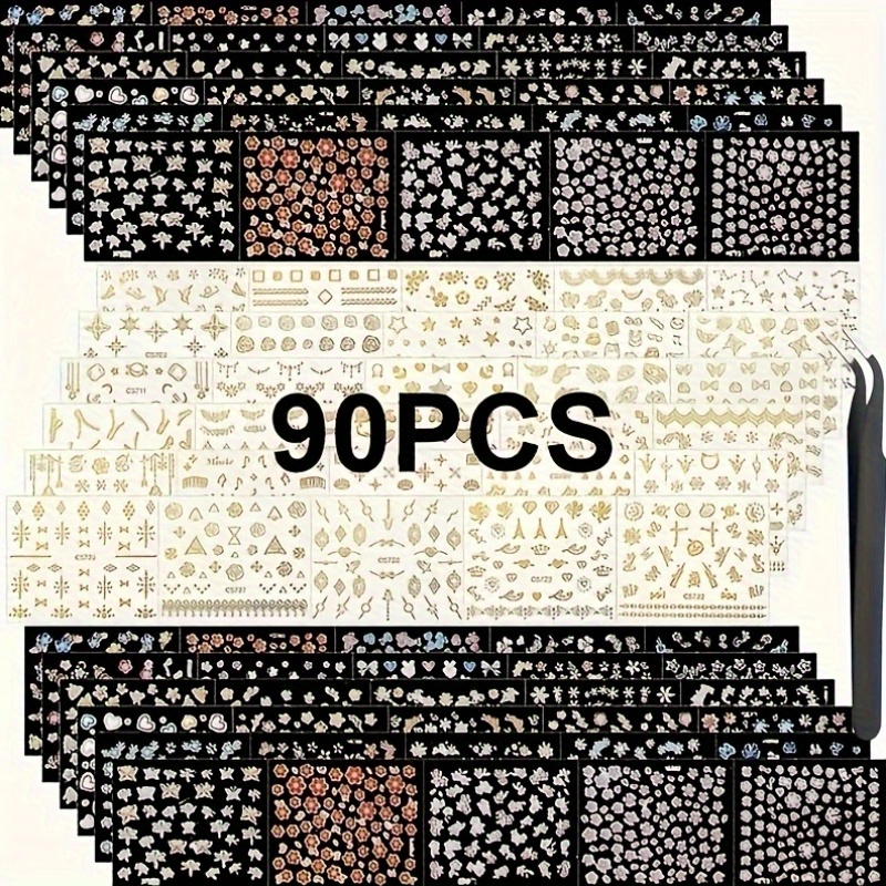 Nail Art France - 90 folhas de plástico durável para