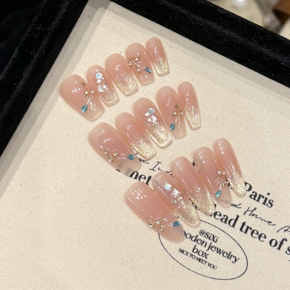 Nail Art Full Cat Eye - Imprensa nua feita à mão em
