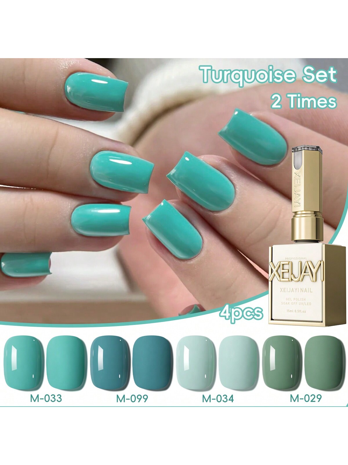 Nail Art Orange - 4 pçs 15ml conjunto turquesa imersão