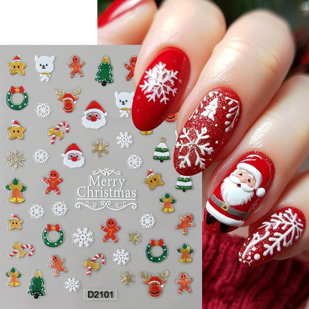 1Pc Adesivos de Unha 5D de Nat - Nail Art Xmas avaliação e preço
