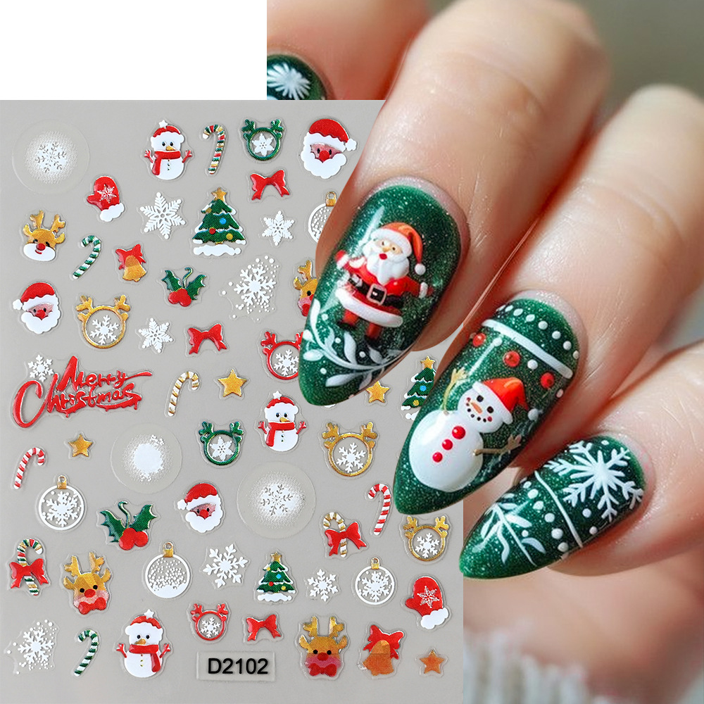 1Pc Adesivos de Unha 5D de Nat - Nail Art Xmas avaliação e preço