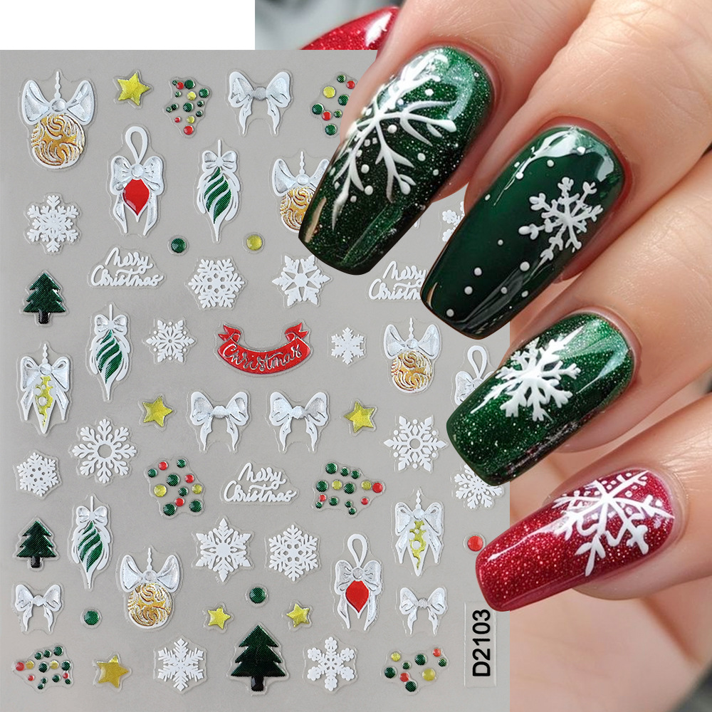 1Pc Adesivos de Unha 5D de Nat - Nail Art Xmas avaliação e preço