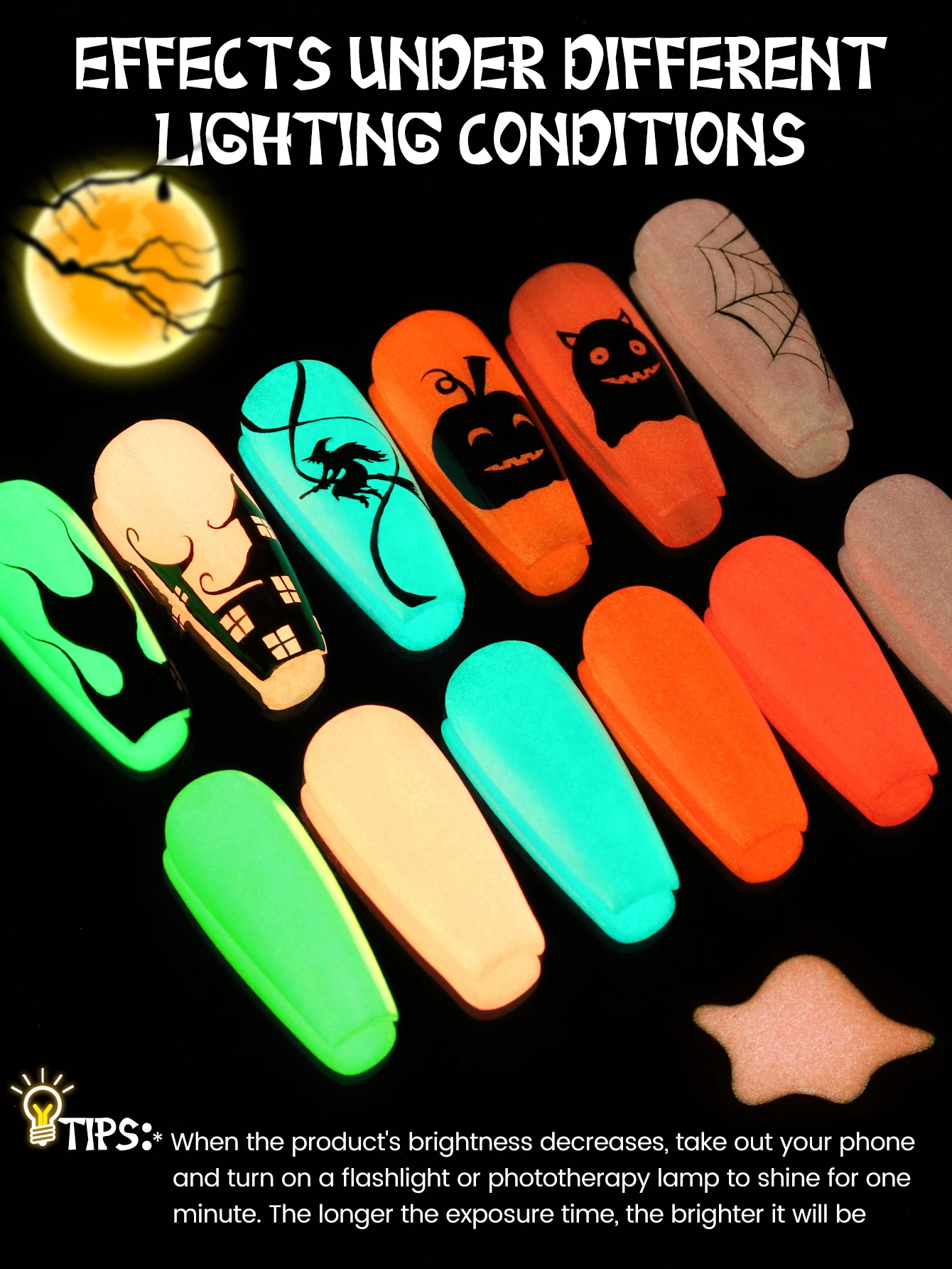 Yokefellow brilho no escuro ge - Nail Art Orange avaliação e preço