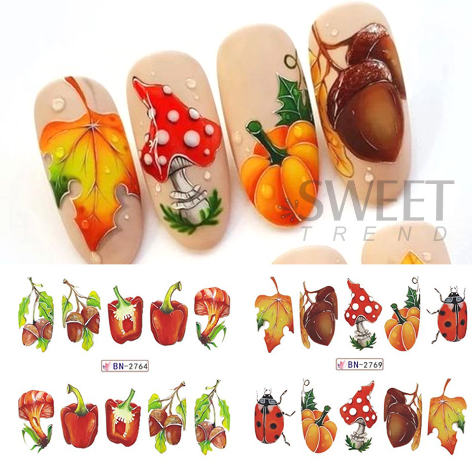 Autumn unhas adesivos, 12pcs,  - Nail Art France avaliação e preço