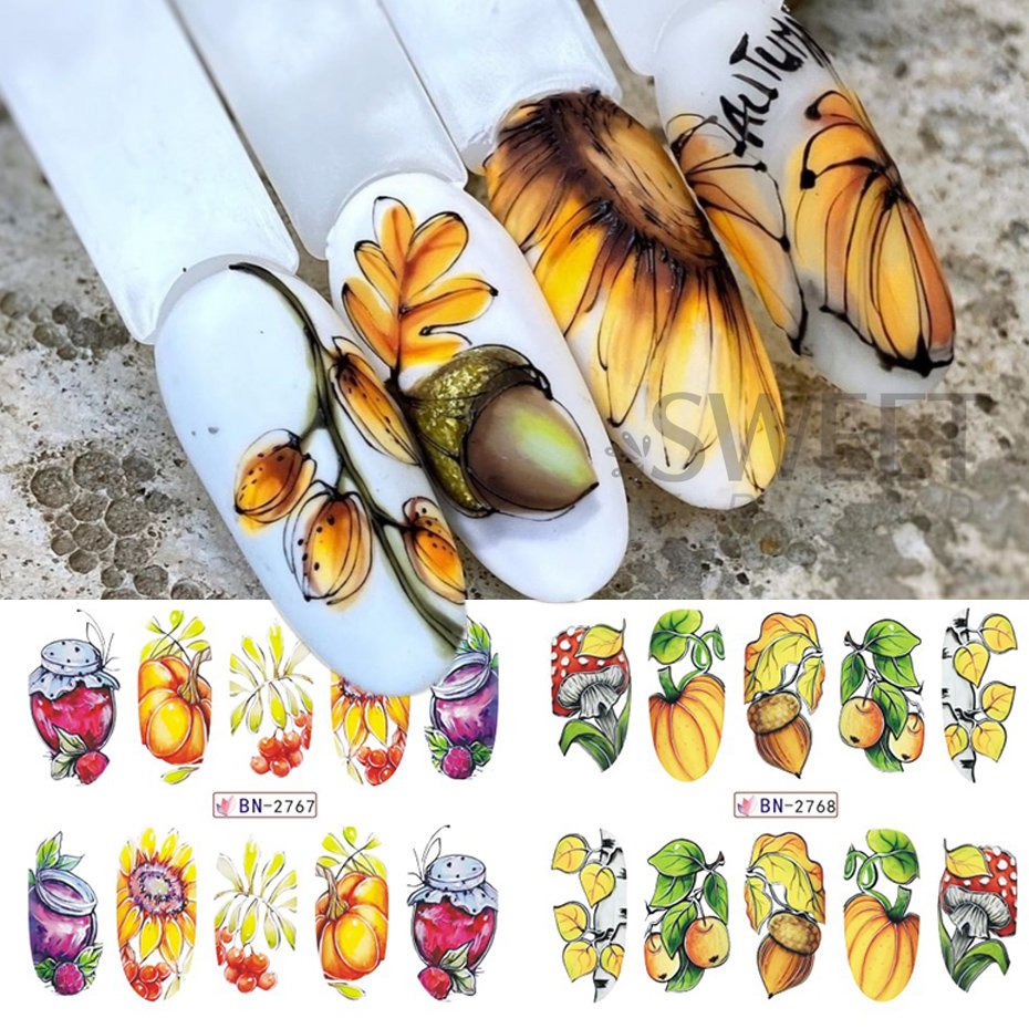 Autumn unhas adesivos, 12pcs,  - Nail Art France avaliação e preço