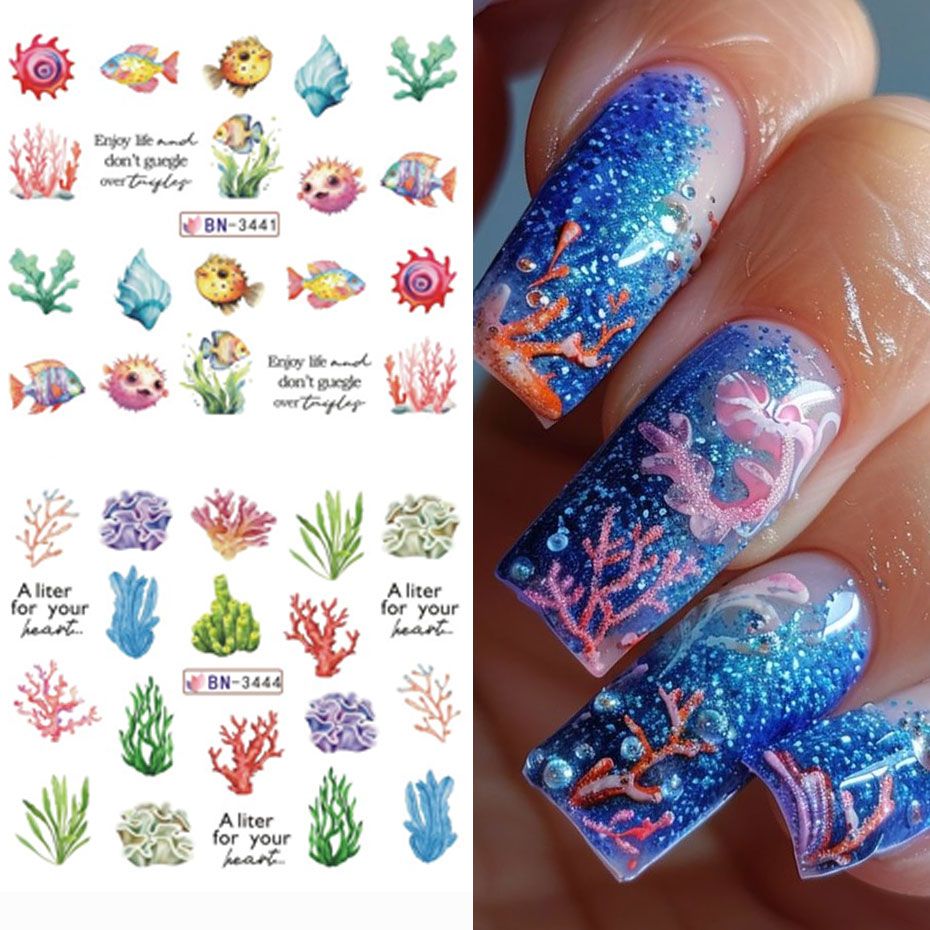 12 design oceano criatura água - Nail Art France avaliação e preço