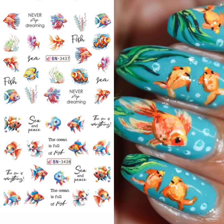 12 design oceano criatura água - Nail Art France avaliação e preço