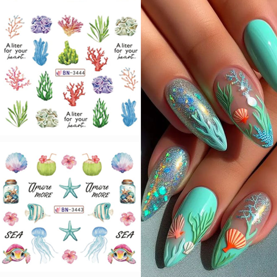 12 design oceano criatura água - Nail Art France avaliação e preço
