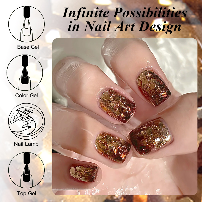 7ml dourado marrom glitter lan - Nail Art Orange avaliação e preço