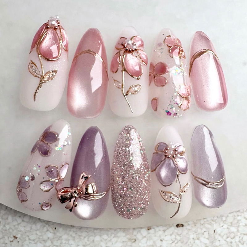 24 Unidades de Unhas Postiças  - Nail Art Full Cat Eye avaliação e preço