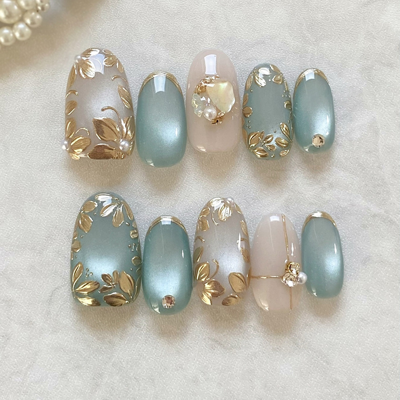 24 Unidades de Unhas Postiças  - Nail Art Full Cat Eye avaliação e preço
