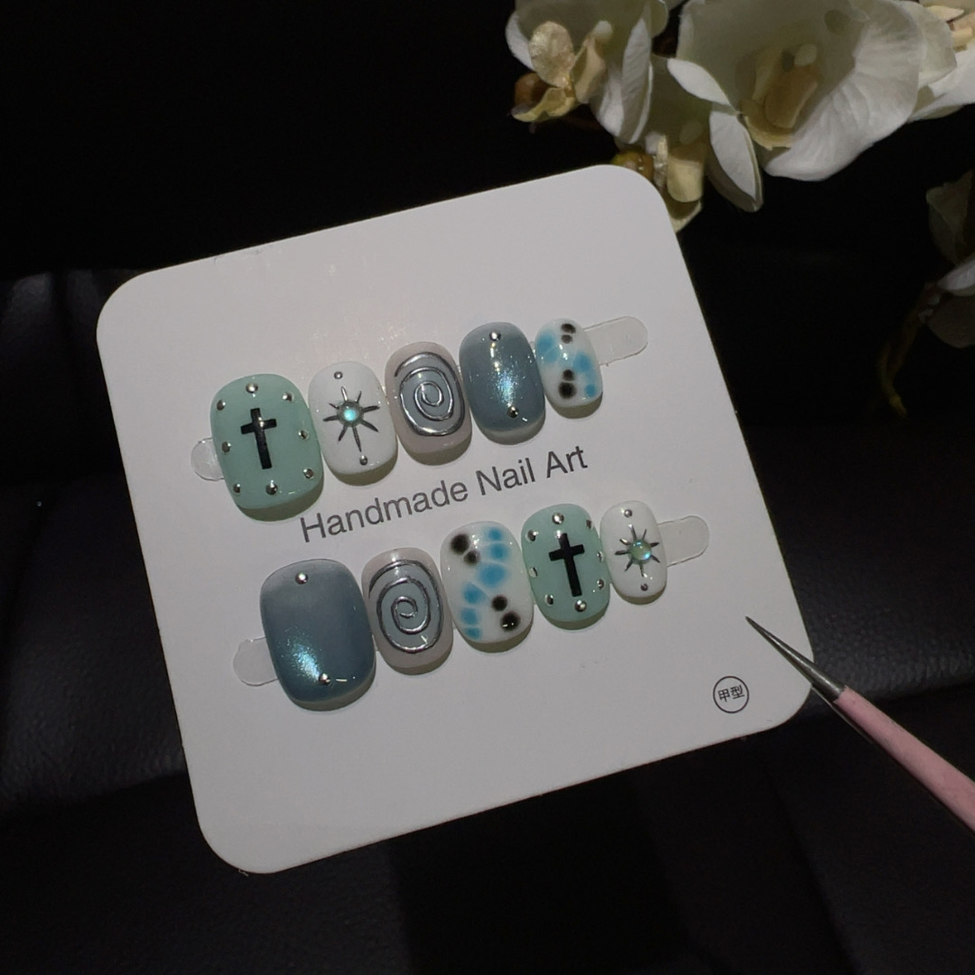 10 Peças de Unhas Postiças Cur - Nail Art Full Cat Eye avaliação e preço