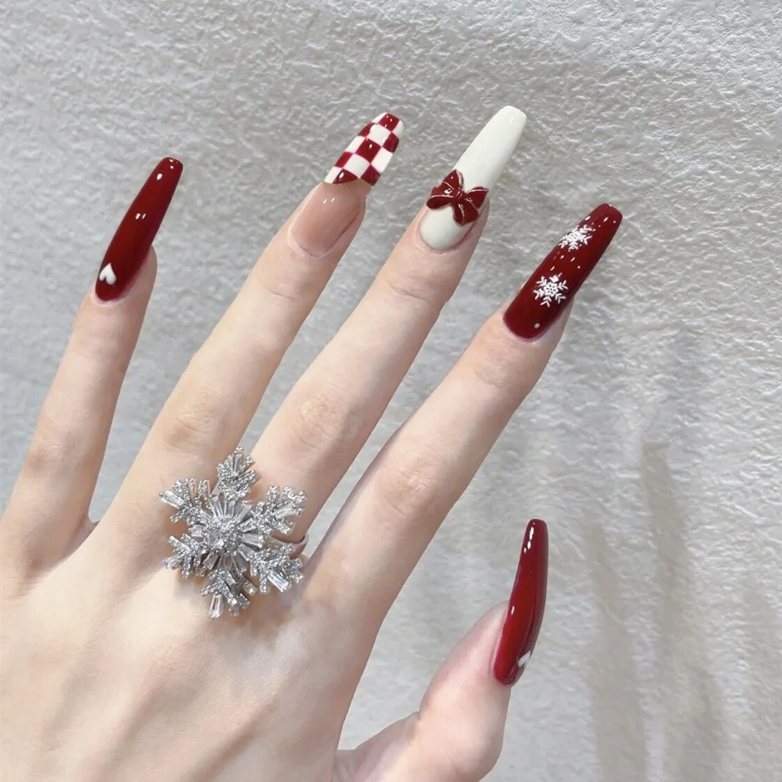 24 pçs/set natal longo acrílic - Nail Art Xmas avaliação e preço