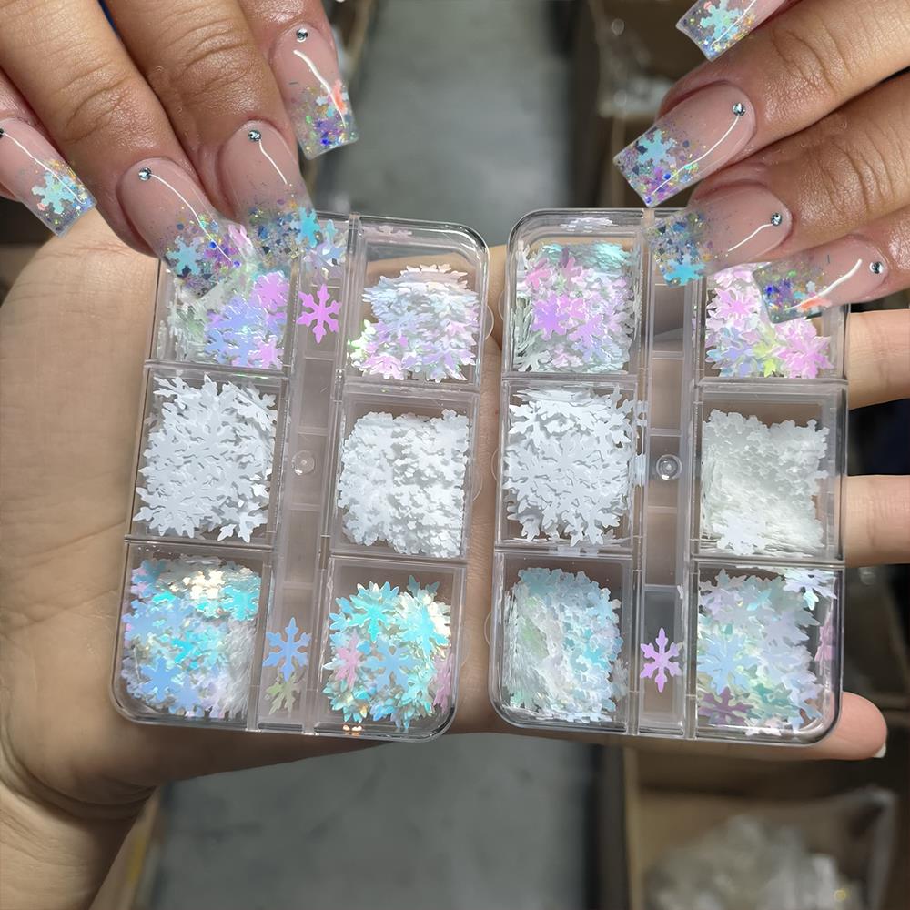 6/12 grades 3d aurora flocos d - Nail Art Xmas avaliação e preço