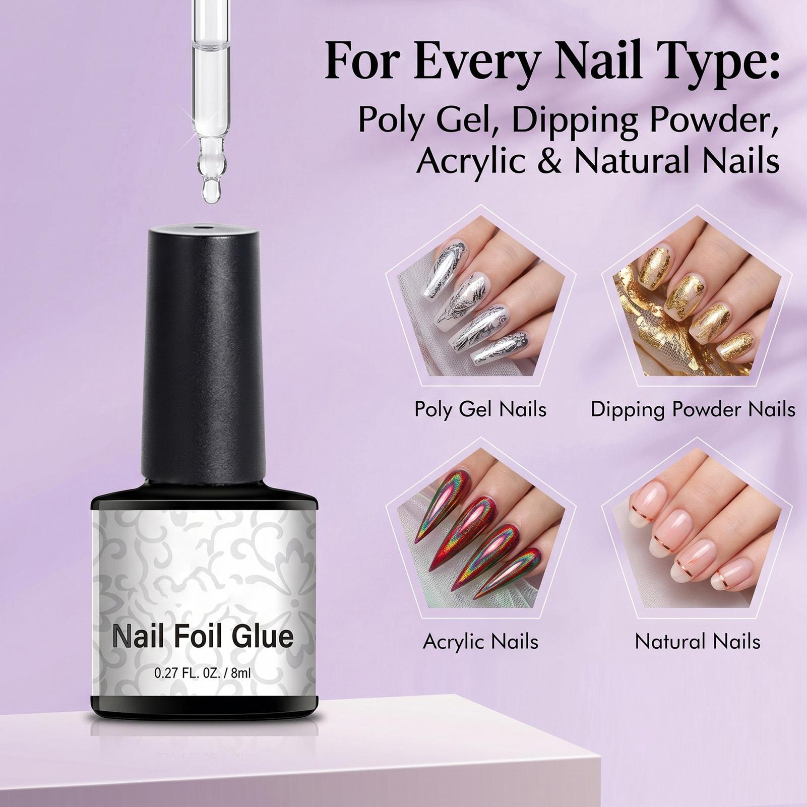 Cola para unhas com folhas met - Nail Foil Transfer avaliação e preço