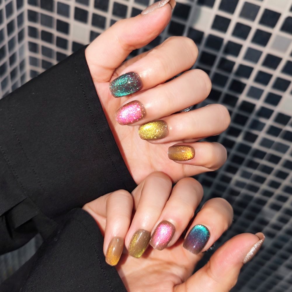 24 Unidades de Unhas Postiças  - Nail Art Full Cat Eye avaliação e preço