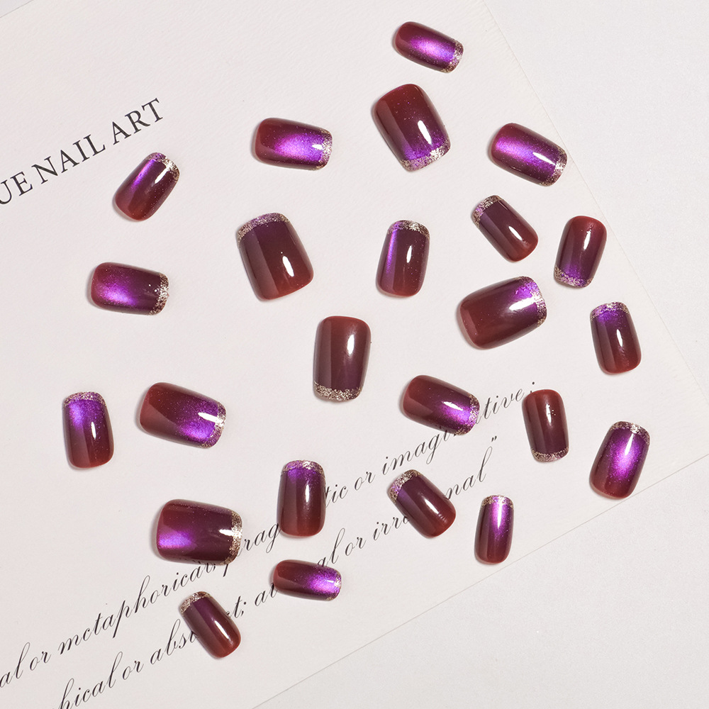 Unhas postiças curtas quadrada - Nail Art Full Cat Eye avaliação e preço