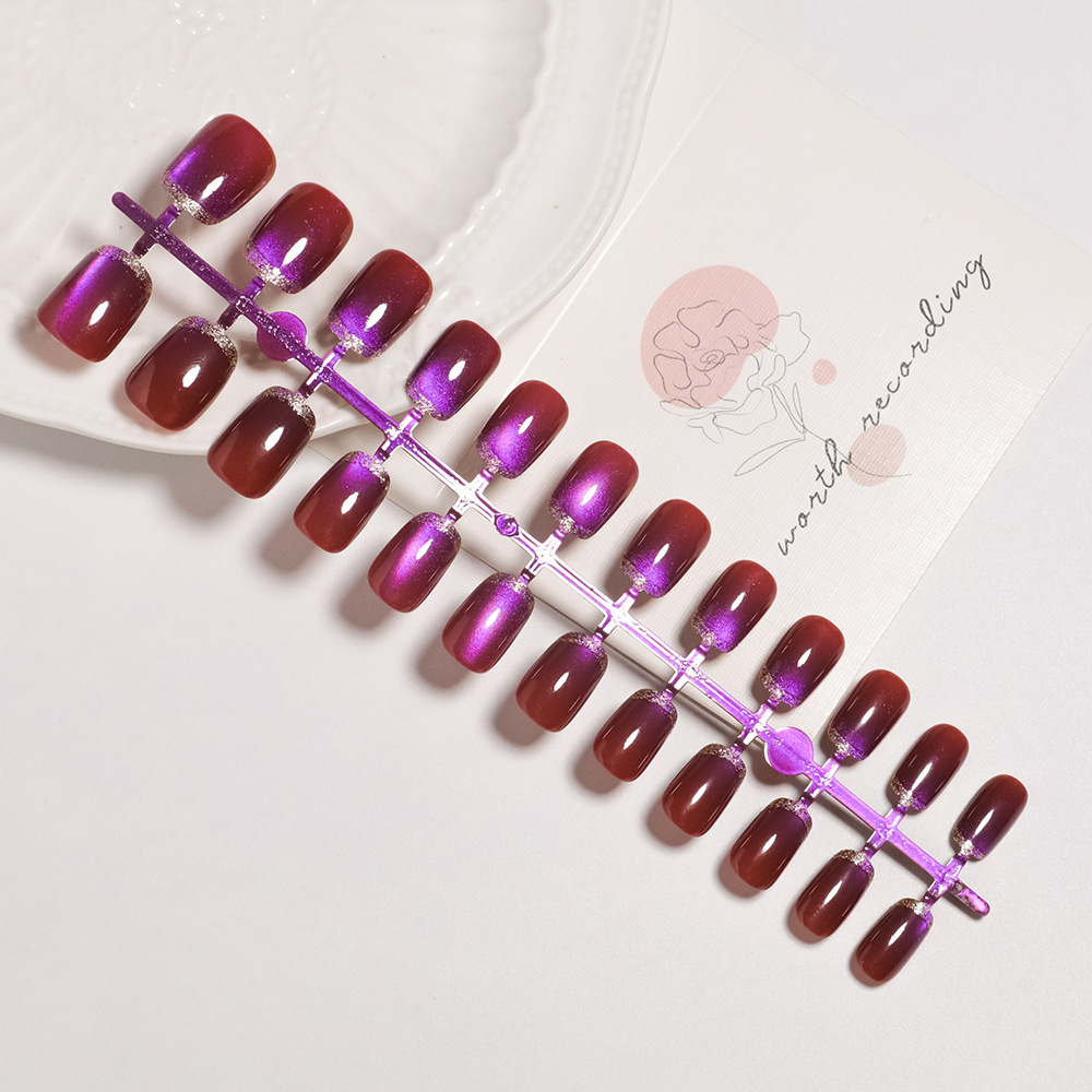 Unhas postiças curtas quadrada - Nail Art Full Cat Eye avaliação e preço