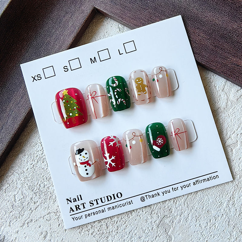 10 pçs natal metade artesanal  - Nail Art Fake avaliação e preço