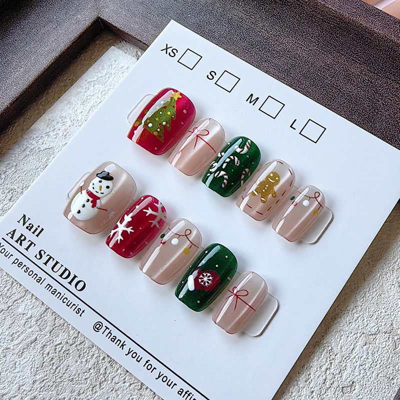 10 pçs natal metade artesanal  - Nail Art Fake avaliação e preço