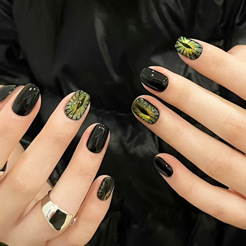Unhas postiças curtas para mul - Nail Art Full Cat Eye avaliação e preço