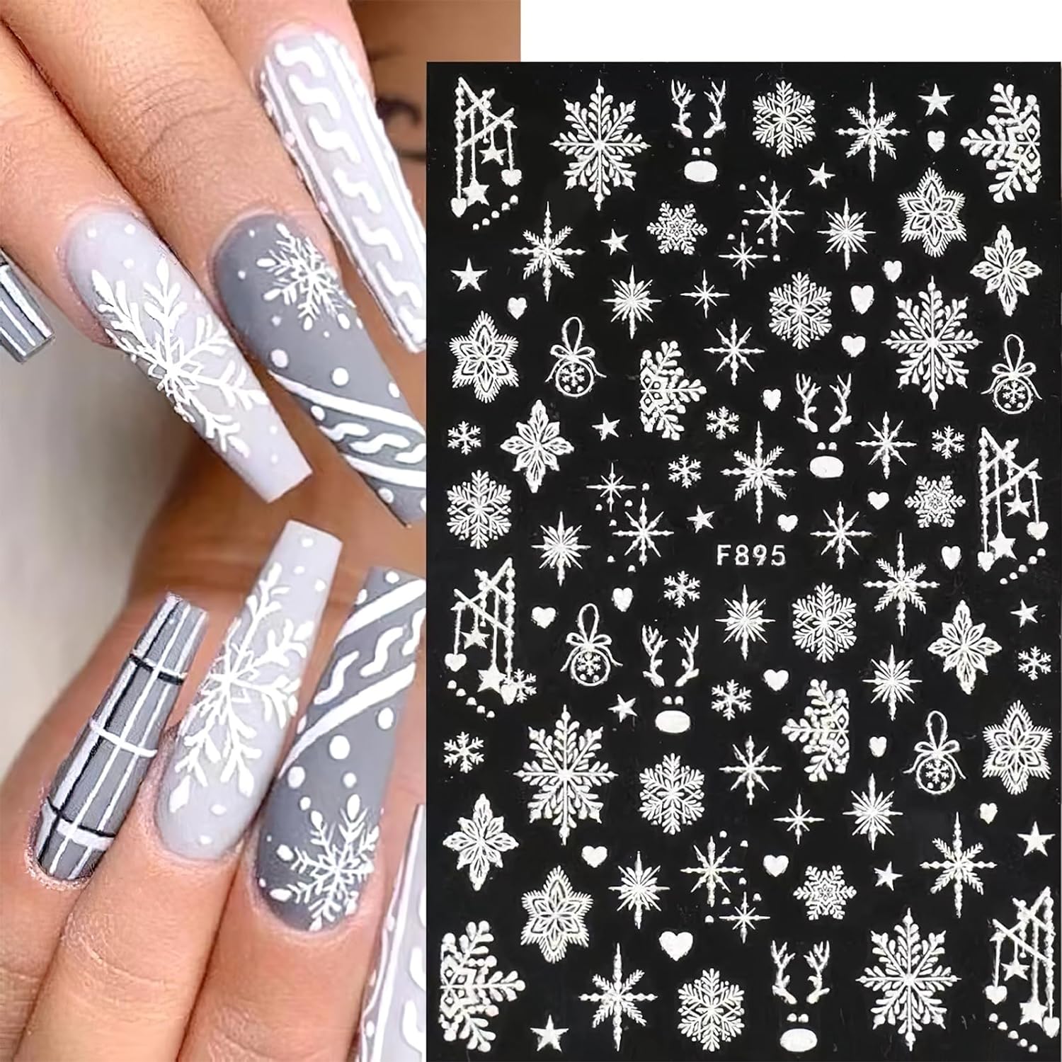 Auto-adesivo 3D Snowflake Nail - Nail Art Xmas avaliação e preço