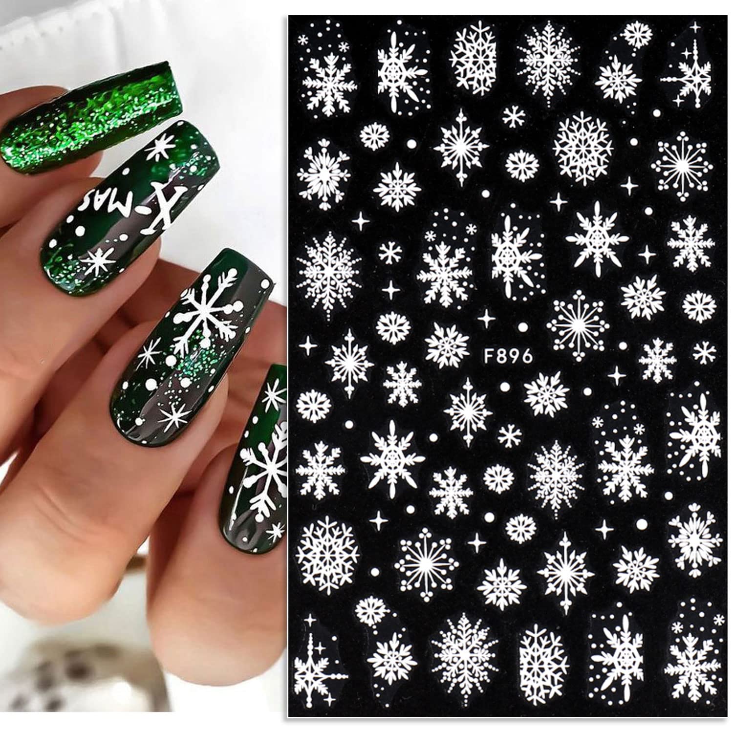Auto-adesivo 3D Snowflake Nail - Nail Art Xmas avaliação e preço