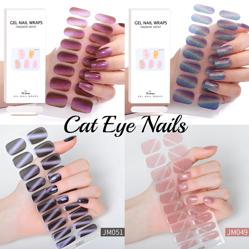 Semi-curado Gel Nail Sticker C - Nail Art Full Cat Eye avaliação e preço
